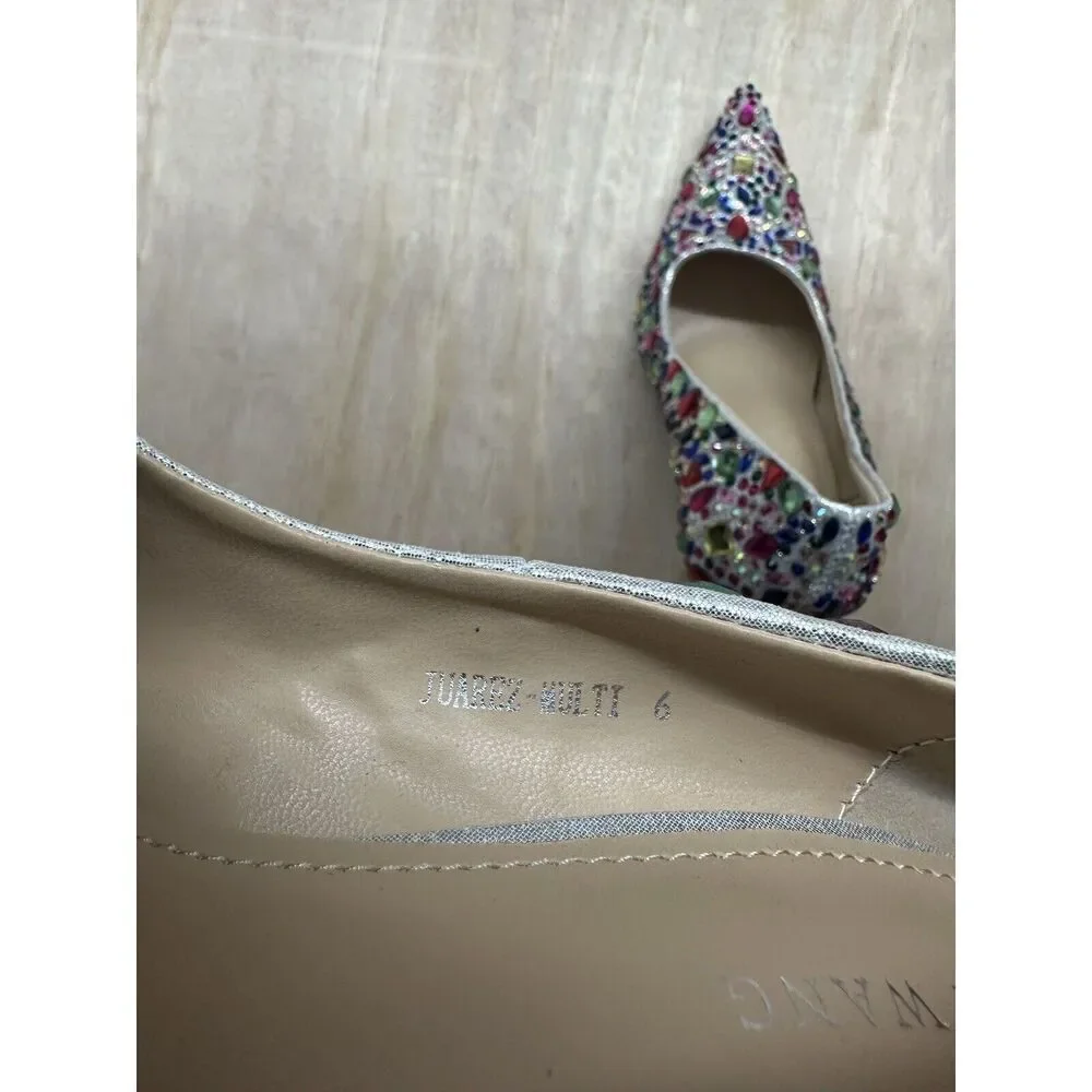 AZALEA WANG Juarez Pointed Toe Pump in Multi Color Size 6‎ Prom Wedding Gems